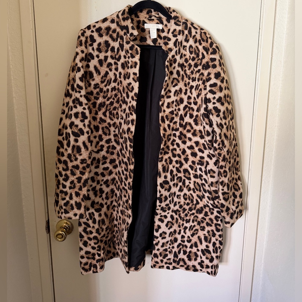 H&M Leopard Print Coat - Tan & Black